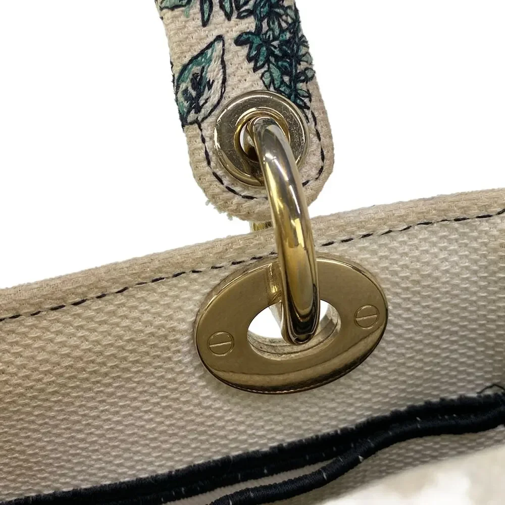 Christian Dior Lady Dior Light Medium Bag Handbag Cream Blue Multi